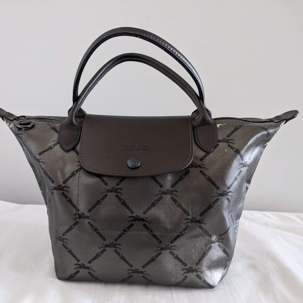 Longchamp Les Pliages Small Metallic Gray for Rehab